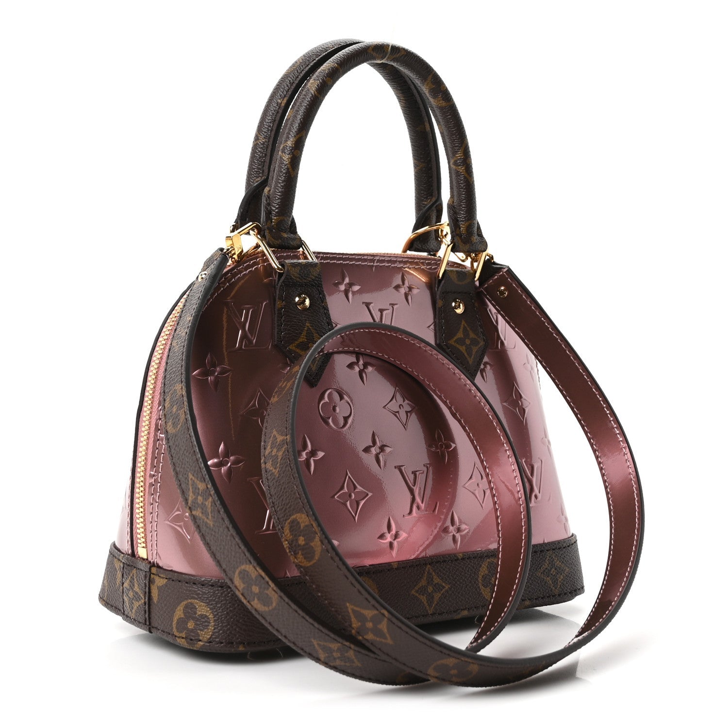 Louis Vuitton Vernis Monogram Alma BB Rose Pale Metallise