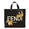 Fendi X FRGMT X POKEMON Fabric Jacquard FF Pokemon Shopping Tote Bag Tobacco Moro Giallo Mimosa