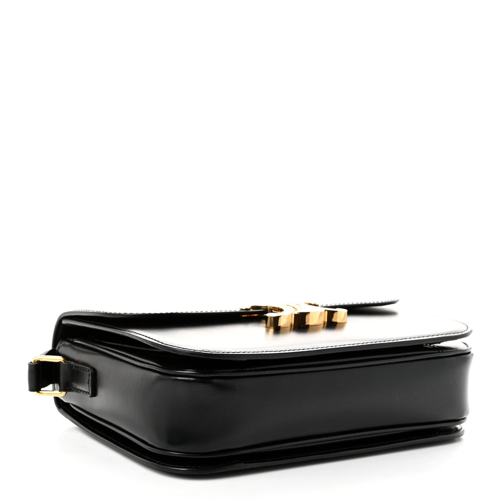 Celine Shiny Calfskin Medium Triomphe Black