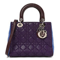 Dior Lambskin Cannage Medium Bi-Color Lady Dior Purple Blue