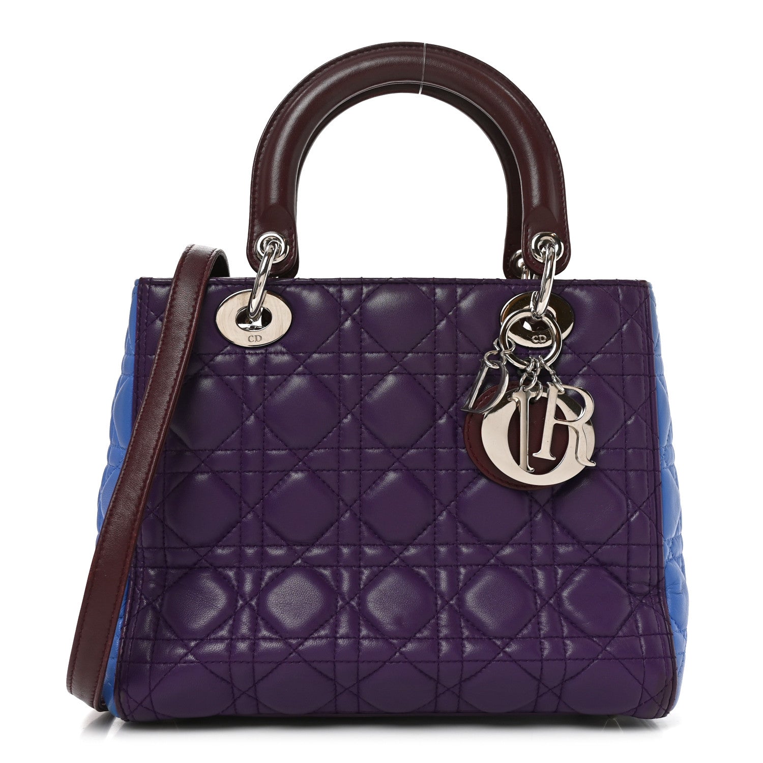 Dior Lambskin Cannage Medium Bi-Color Lady Dior Purple Blue