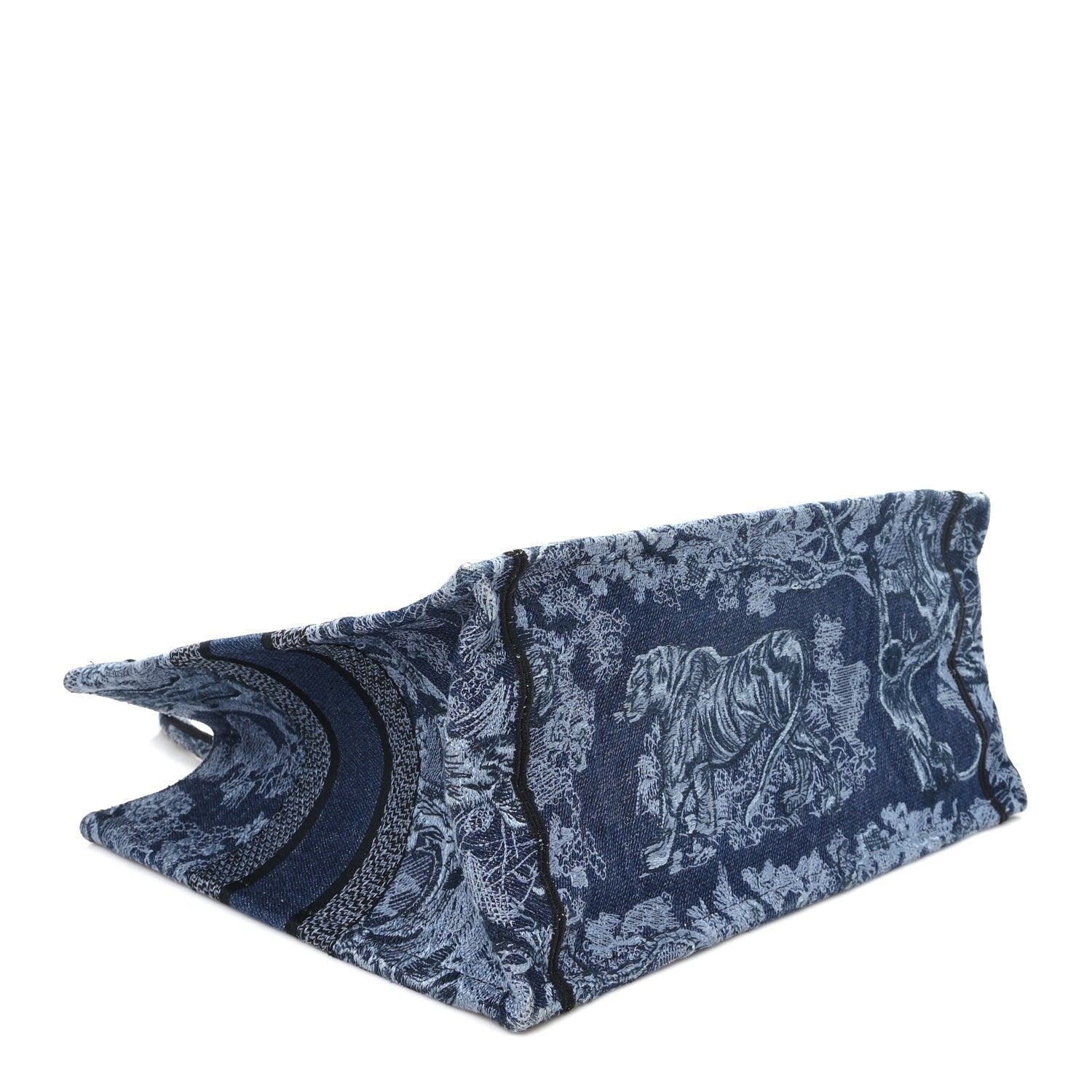Dior Canvas Embroidered Medium Dioriviera Toile De Jouy Book Tote Blue Black