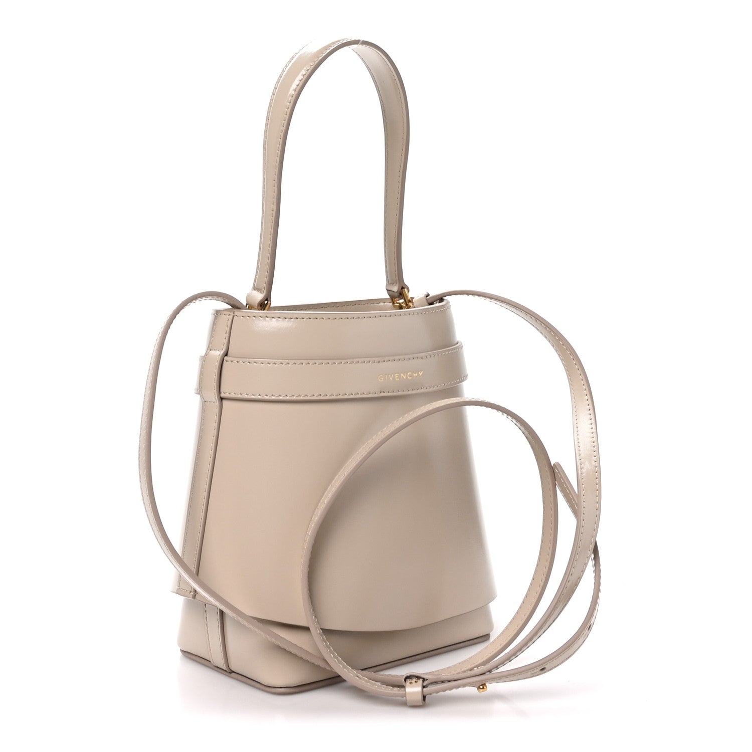 Givenchy Shark Lock Bucket Bag Beige side view