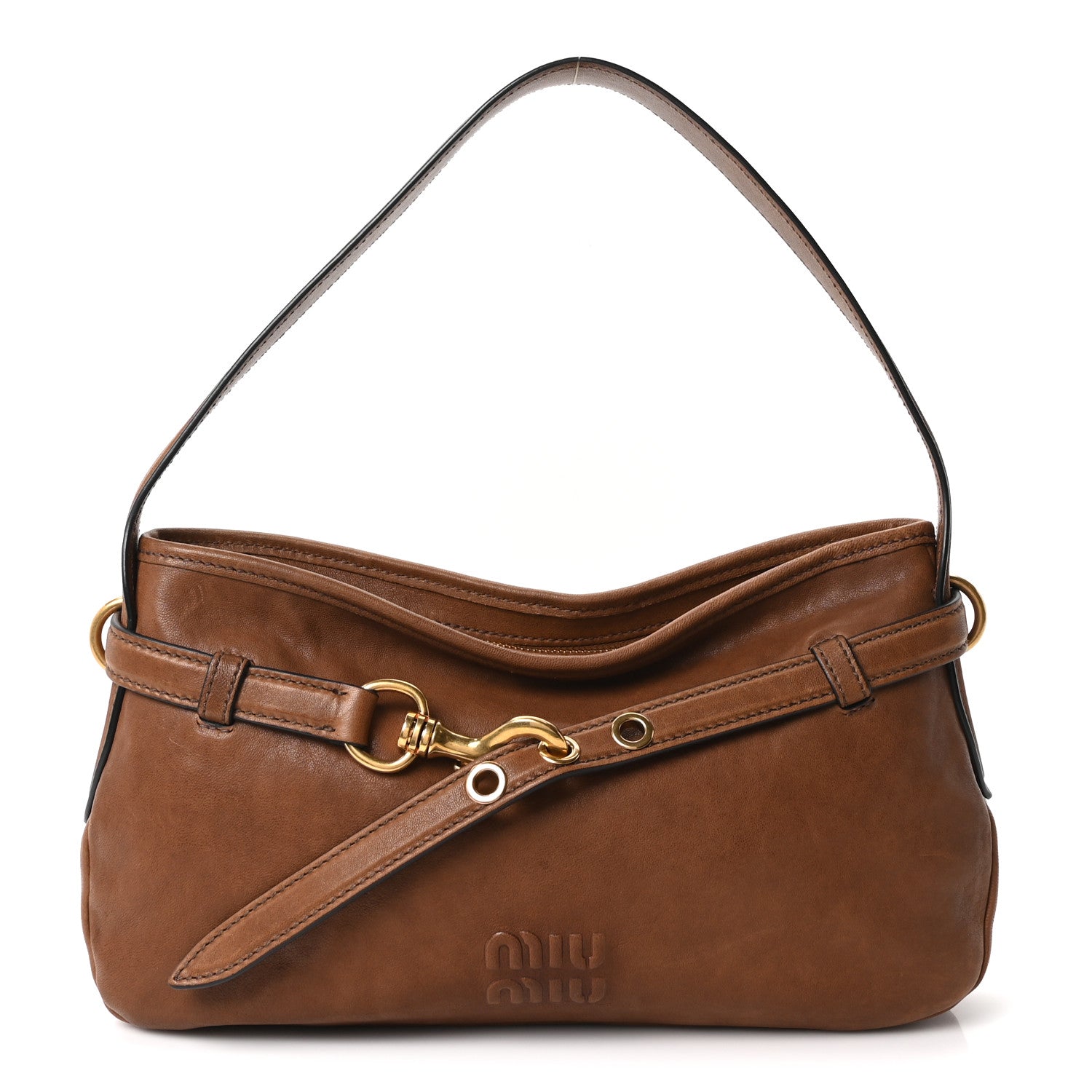 Miu Miu Nappa Aviator Regular Aventure Shoulder Bag Rovere