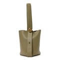 Loewe Smooth Calfskin Medium Pebble Bucket Bag Eucalyptus