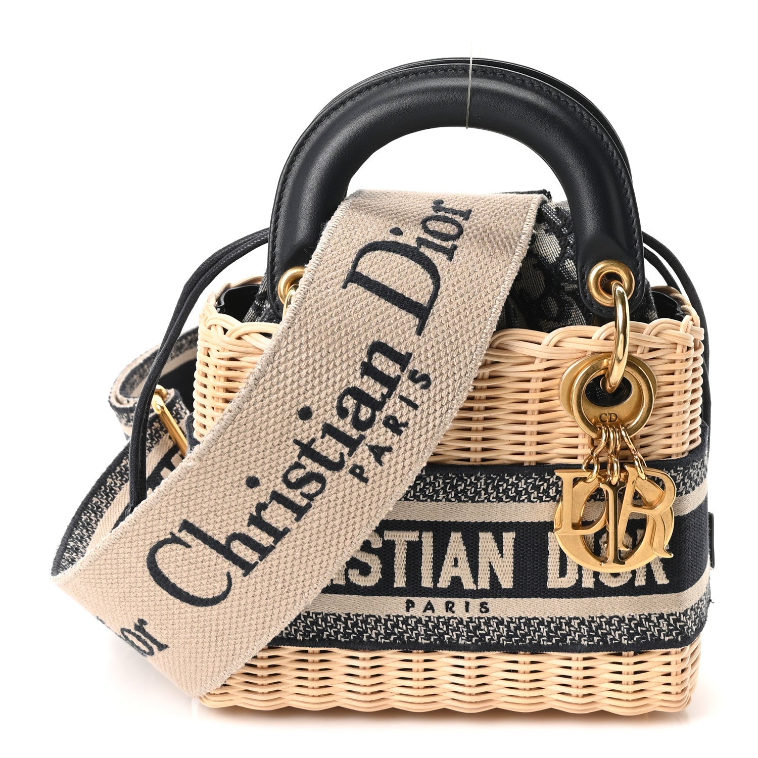 Dior Wicker Oblique Mini Lady Dior Bag Blue