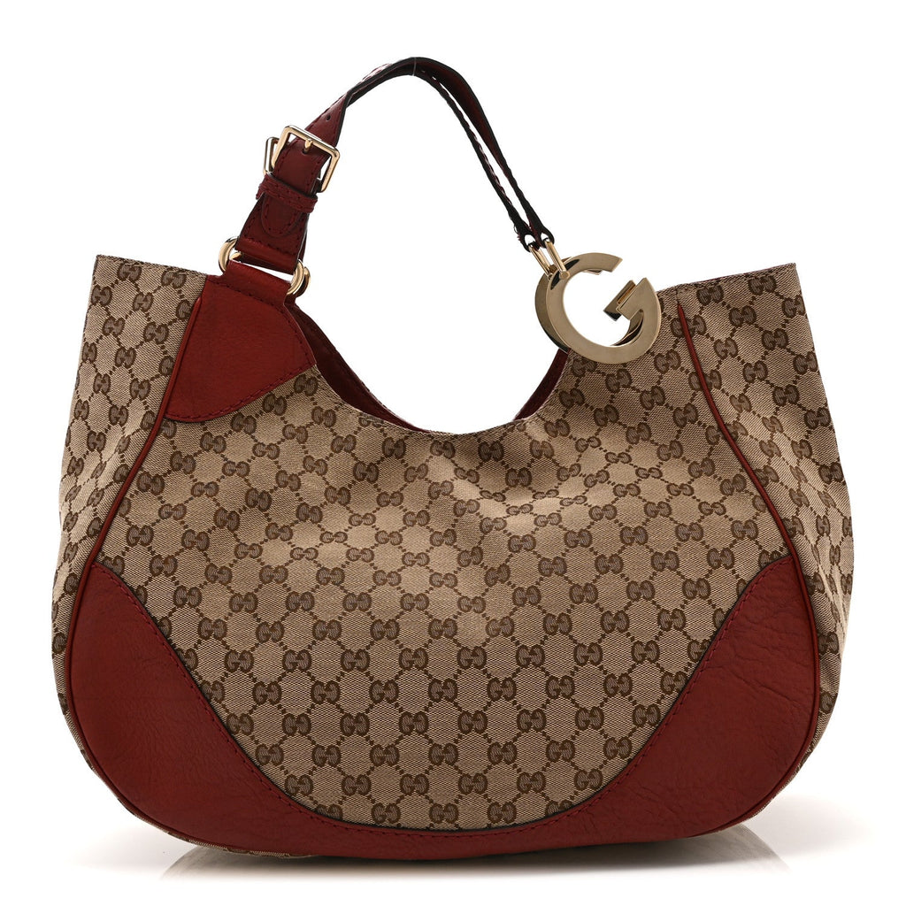 Gucci Monogram Medium Charlotte Hobo Red