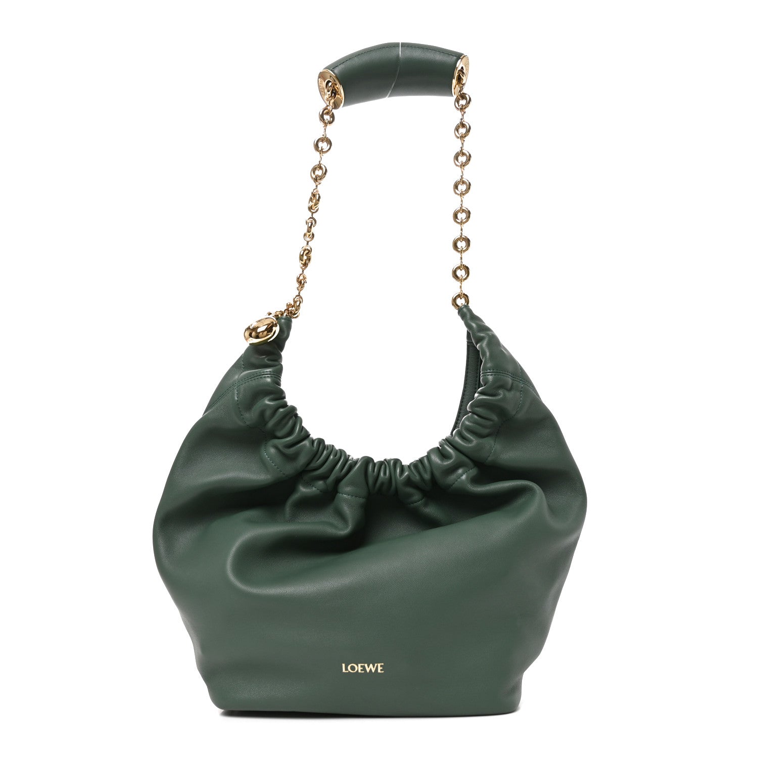 Loewe Mellow Nappa Lambskin Small Squeeze Bag Green