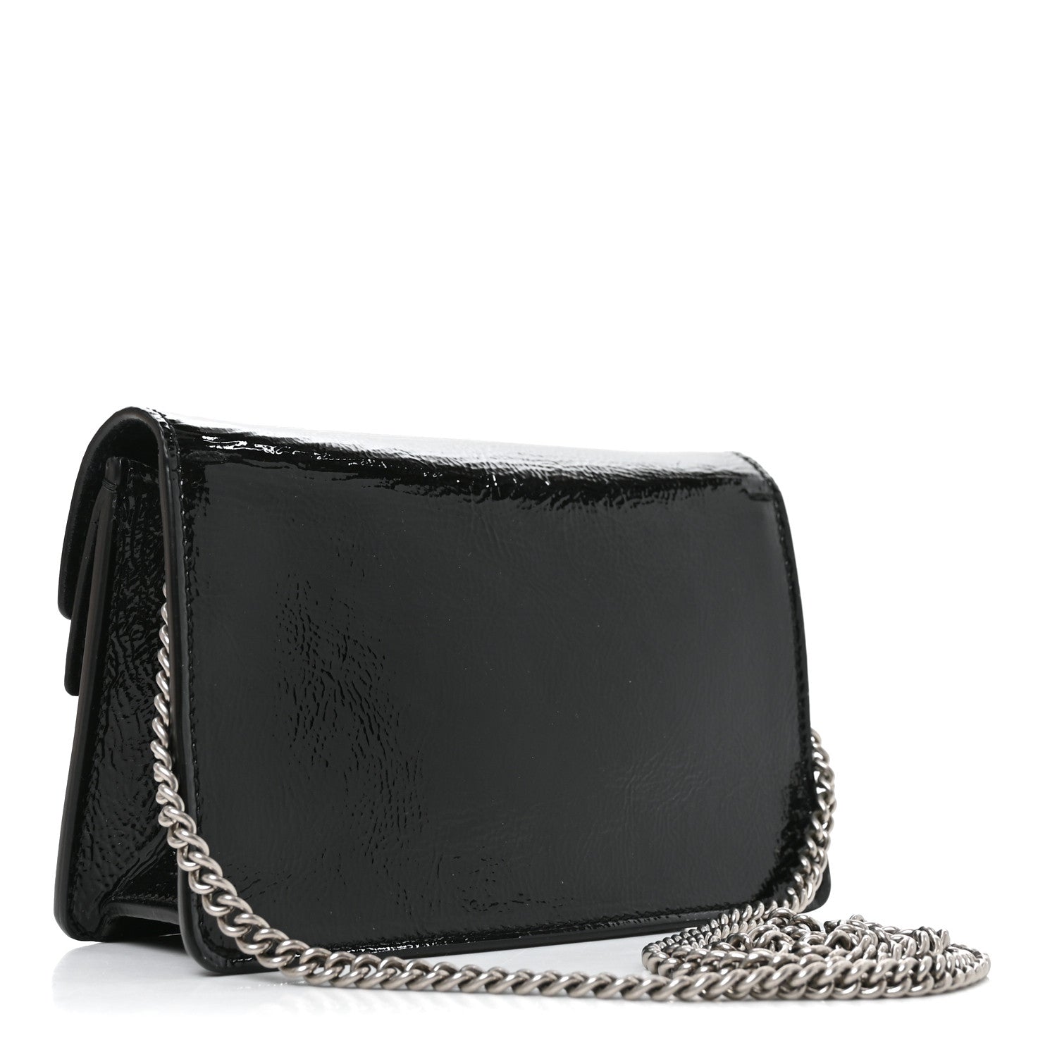 Gucci Crinkled Patent Mini Dionysus Shoulder Bag Black