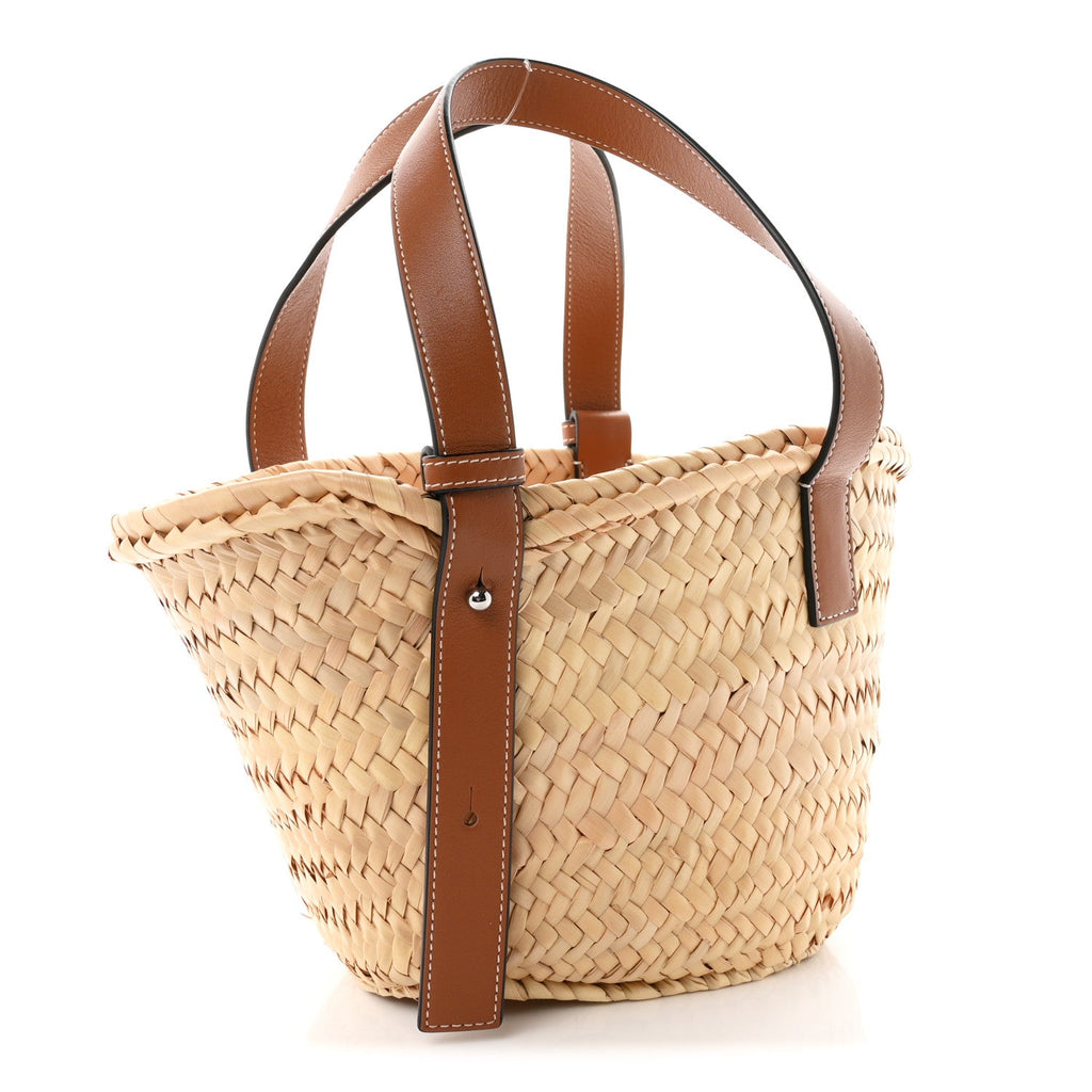 Loewe Raffia Small Basket Tote Bag Natural Tan