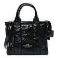 Shiny Crinkled Calfskin Mini The Tote Bag Black