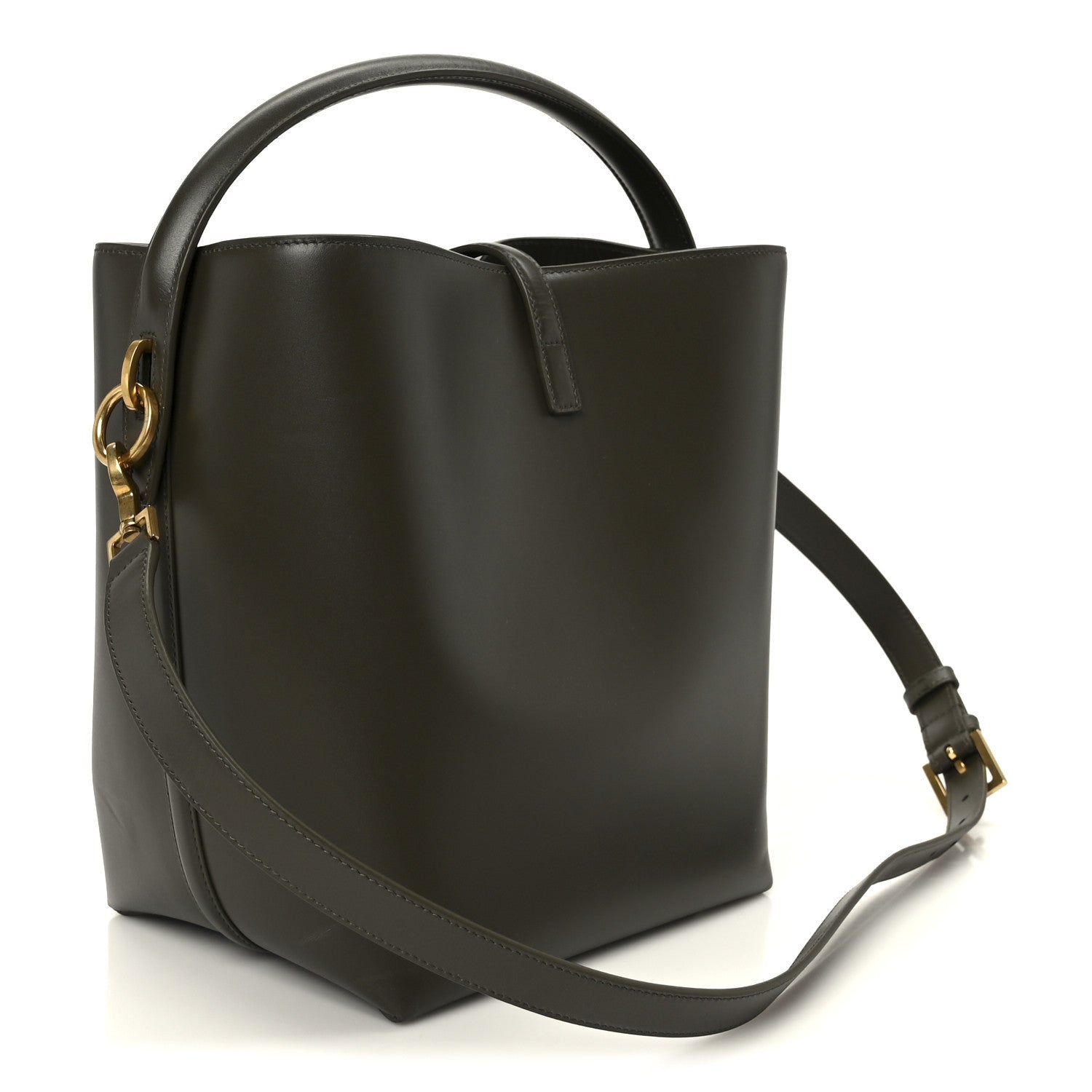 Saint Laurent Shiny Calfskin Le 37 Bucket Bag Deep Musk