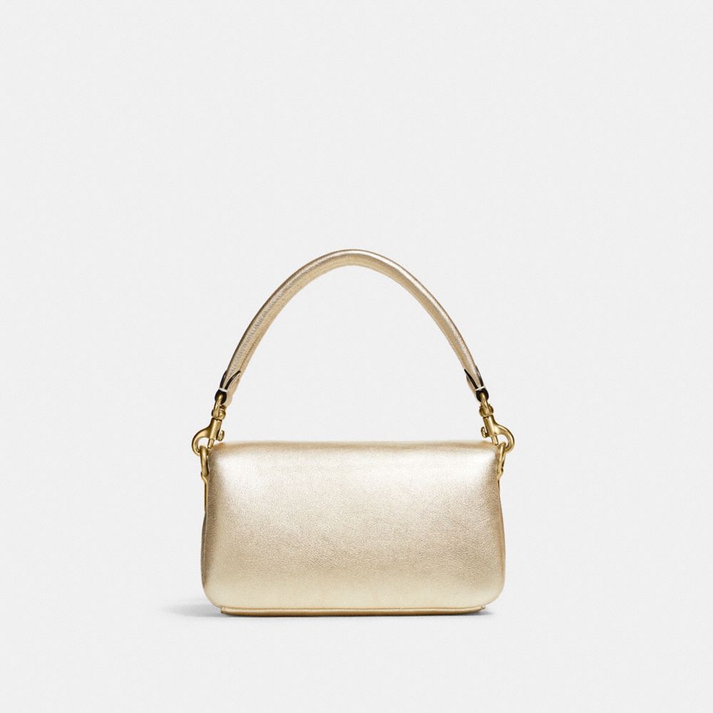 Coach Pillow Tabby 18 metallic champagne detail view