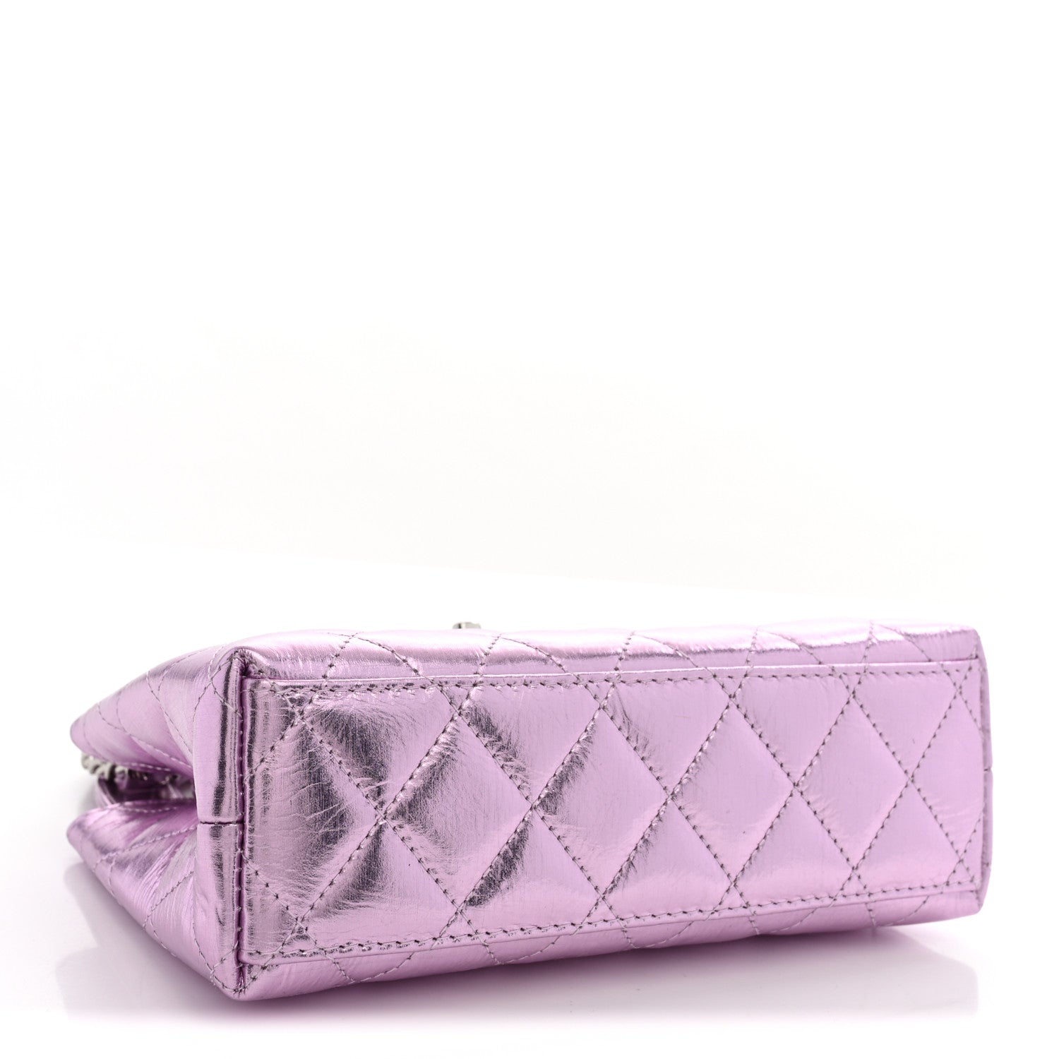 Chanel Metallic Aged Calfskin Quilted Nano Kelly Shopper Pink