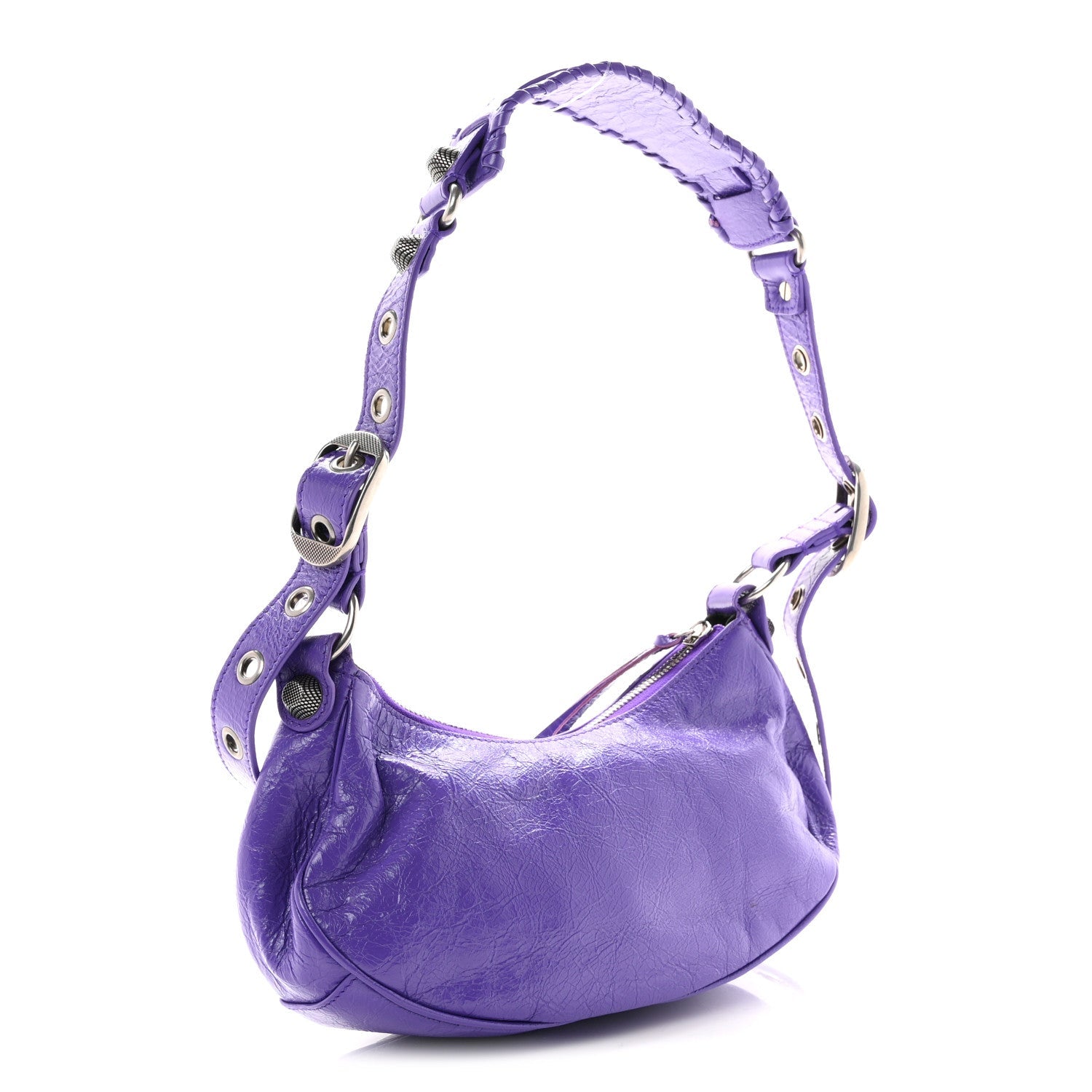 Balenciaga Agneau Arena Le Cagole Shoulder Bag XS Purple