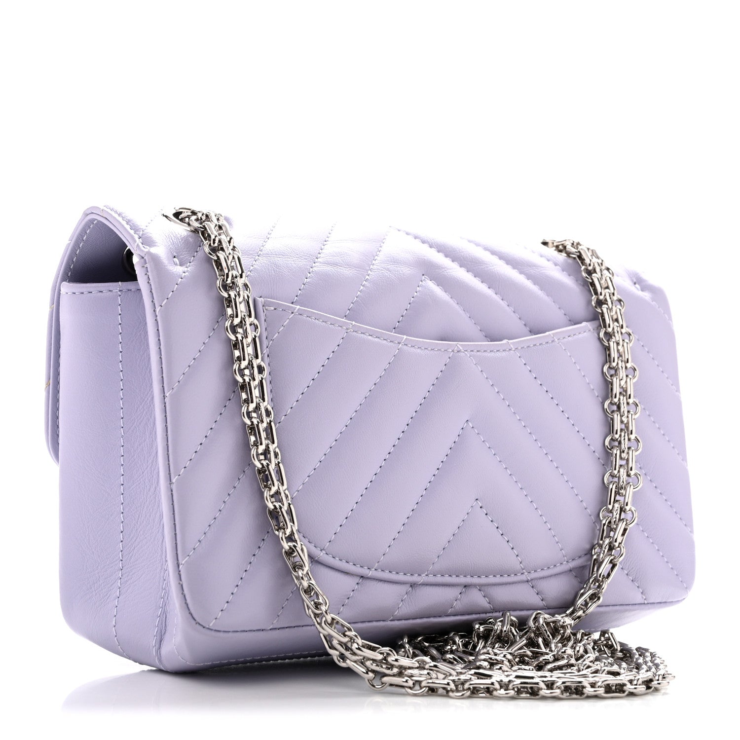 Chanel Aged Calfskin Chevron Quilted 2.55 Reissue Mini Flap Light Purple