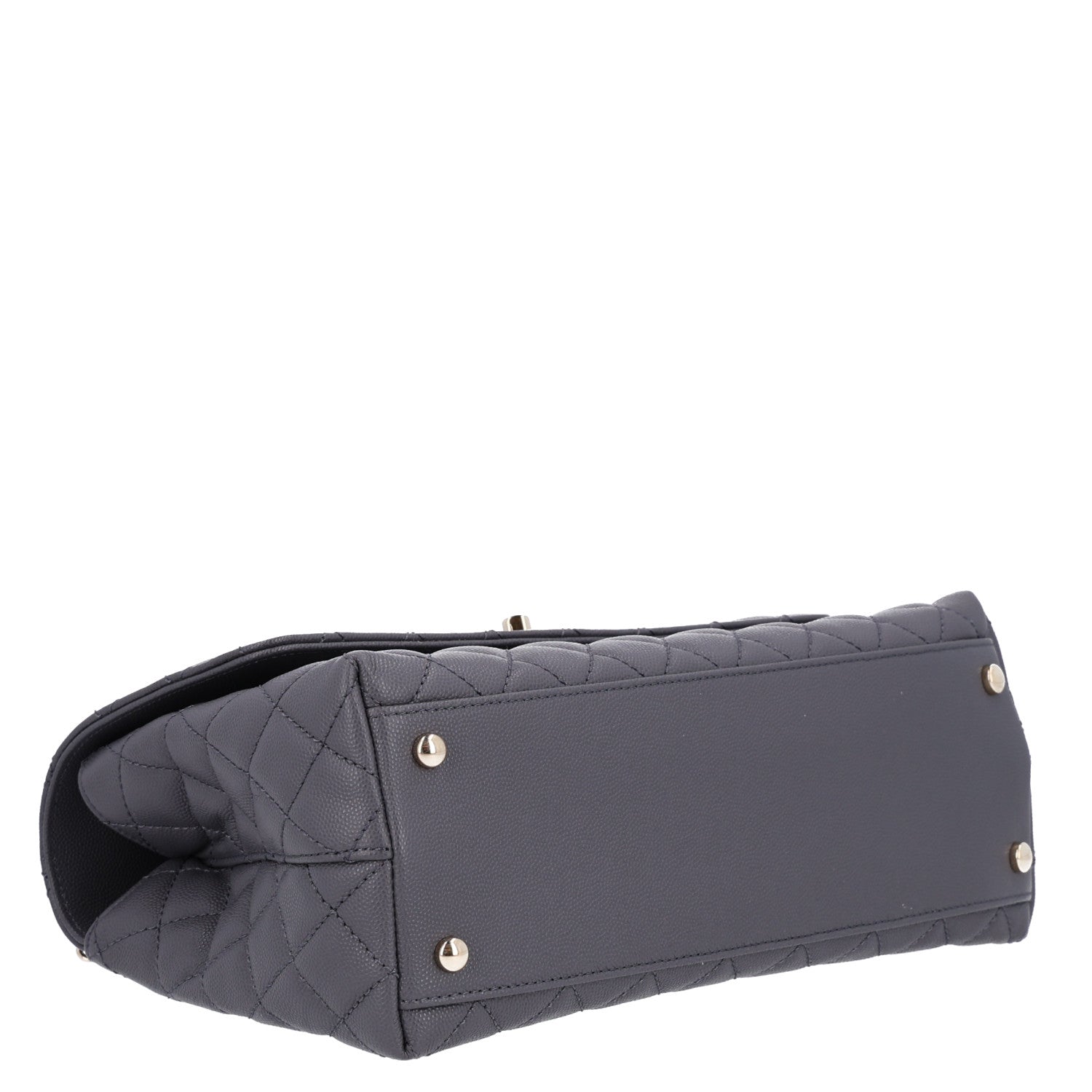 Chanel Caviar Quilted Small Coco Handle Flap Dark Grey