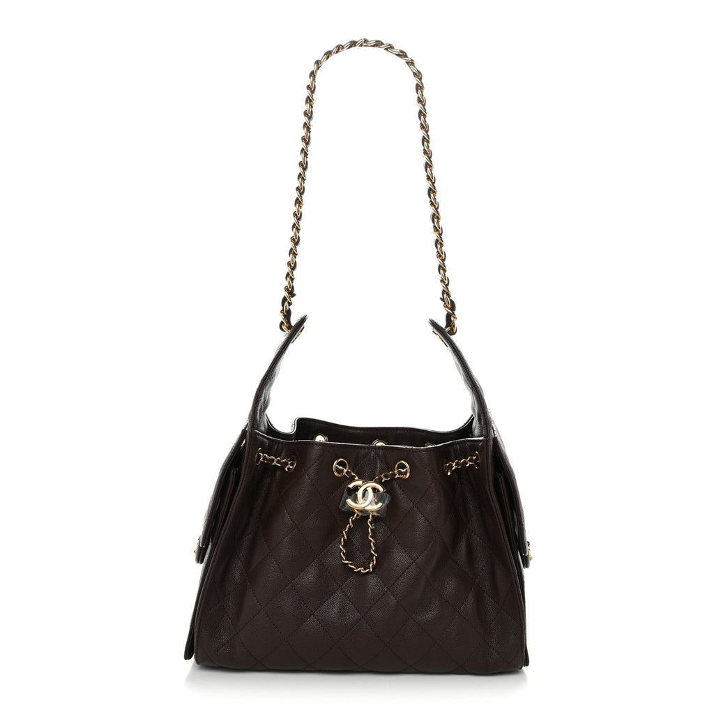 Chanel Caviar Quilted Small Chanel 25 Handbag Dark Brown