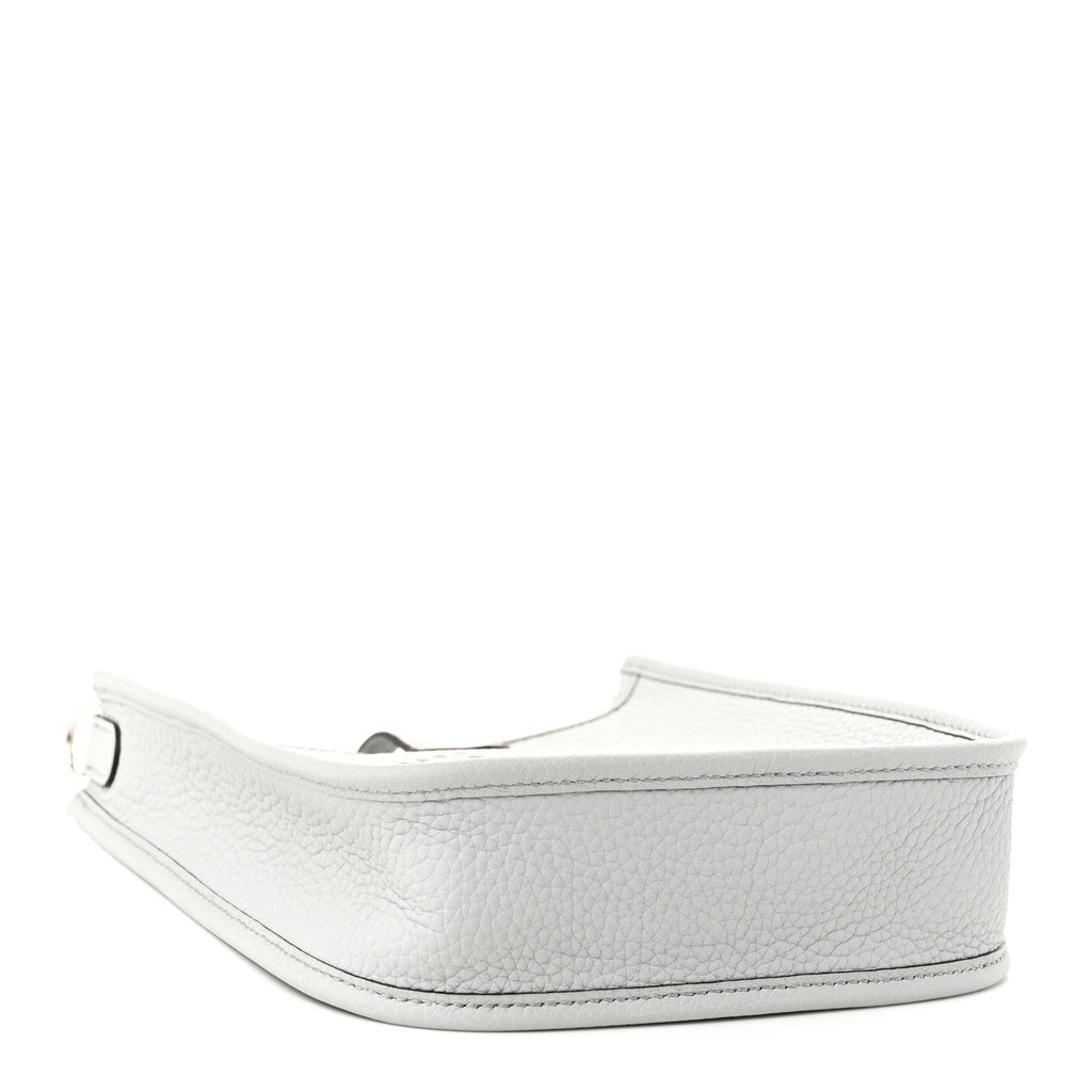 Hermès Taurillon Clemence Amazone Evelyne TPM Bleu Pale Gris Etain