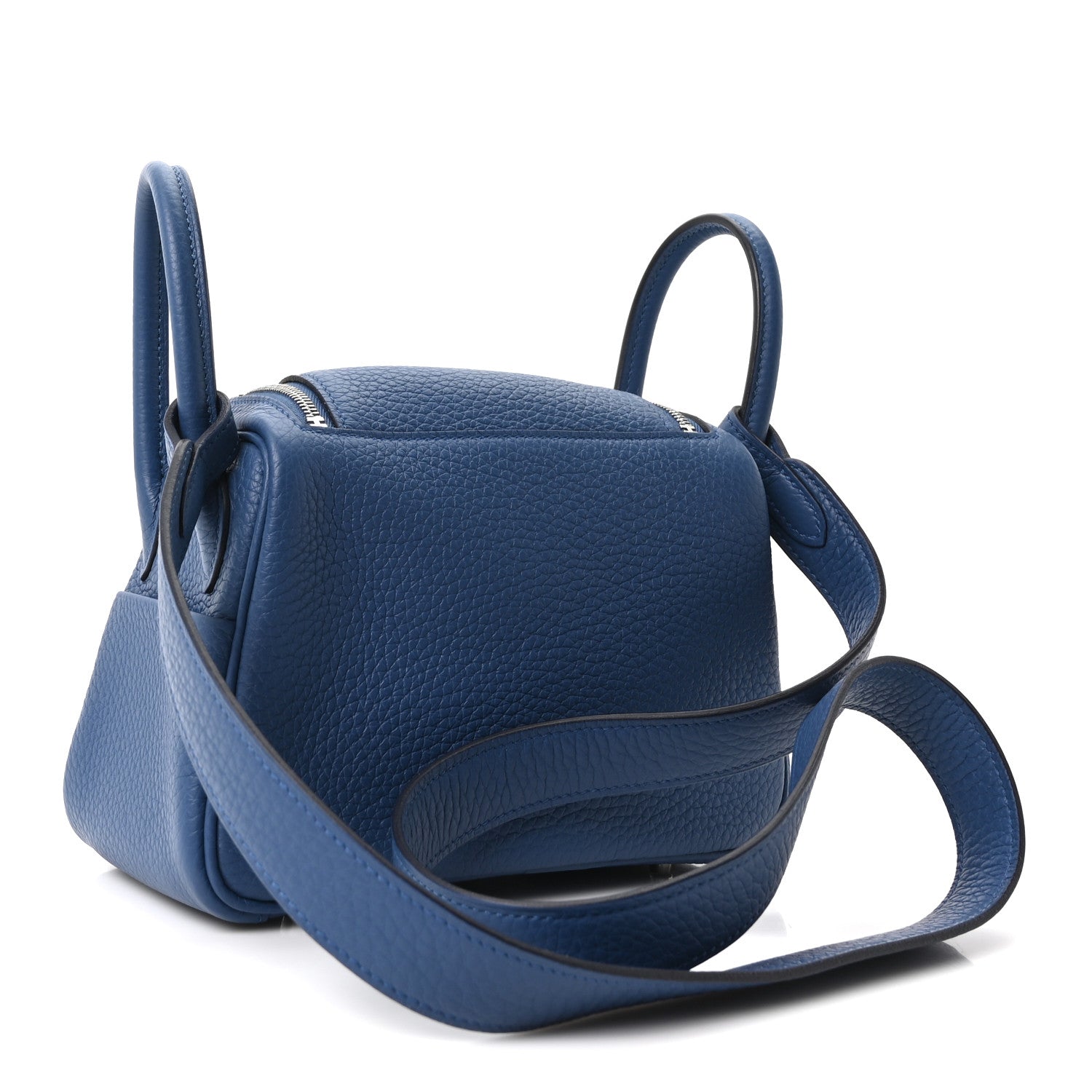 Hermès Taurillon Clemence Mini Lindy 20 Bleu Tie