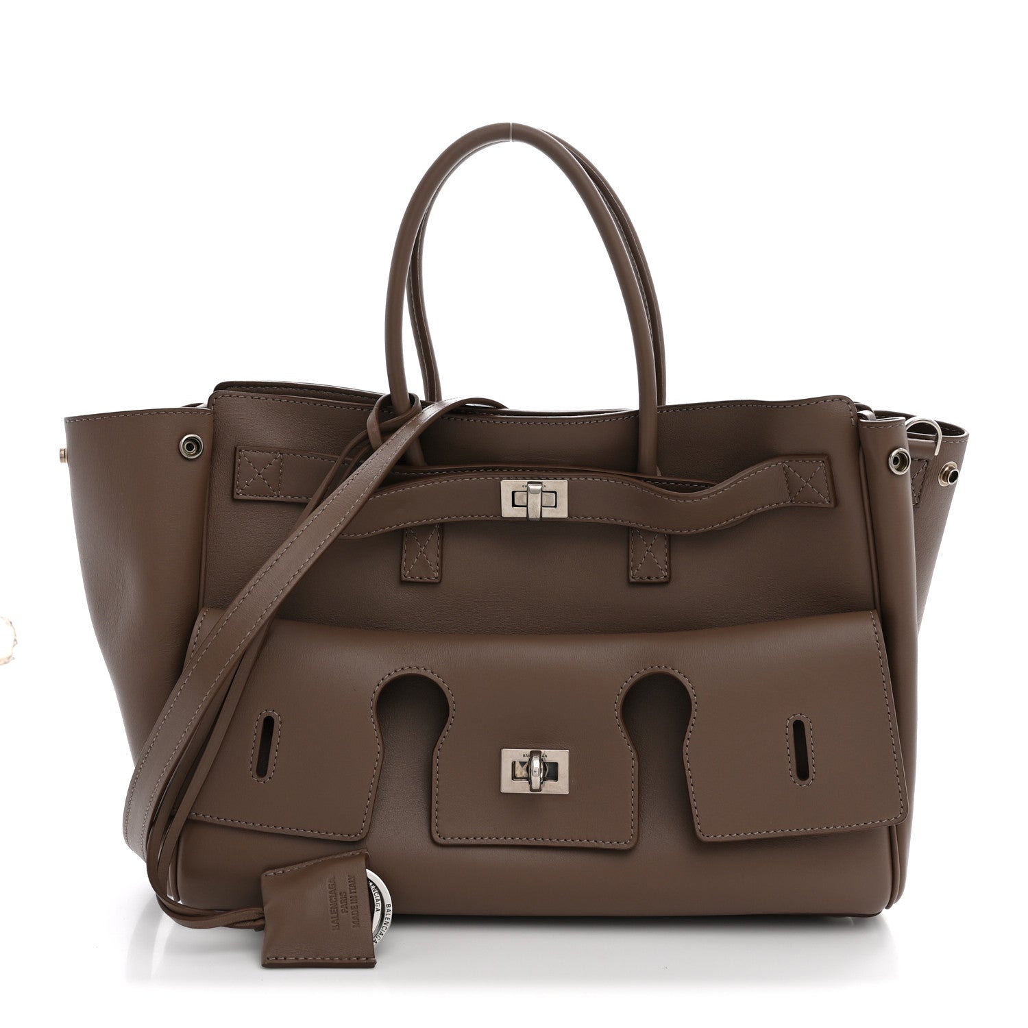 Balenciaga Smooth Calfskin Small Bel Air Carry All Bag Taupe