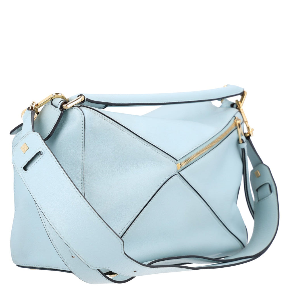 Loewe Calfskin Medium Puzzle Bag Light Blue