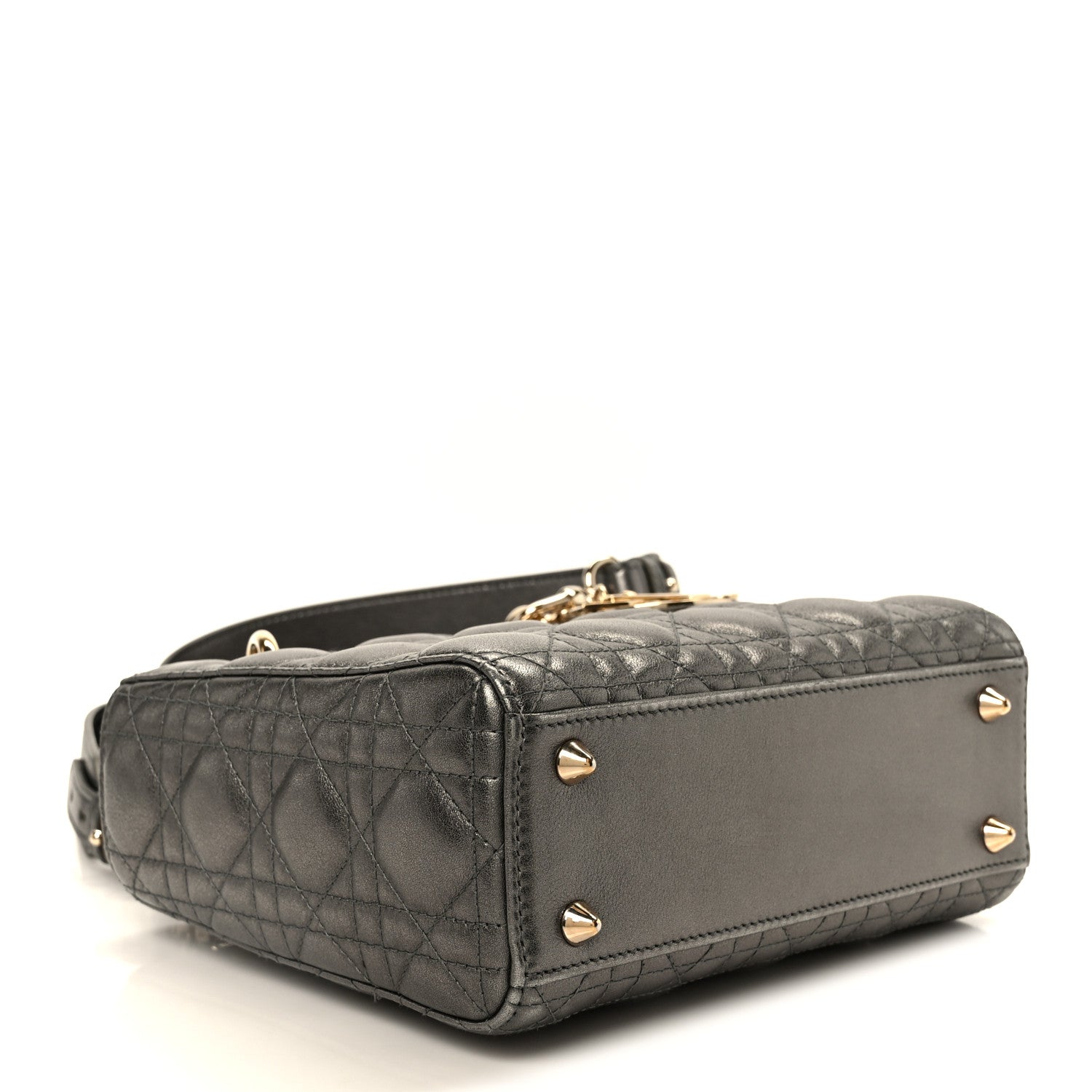 Dior Metallic Lambskin Cannage Small My ABCDior Lady Dior Dark Silver