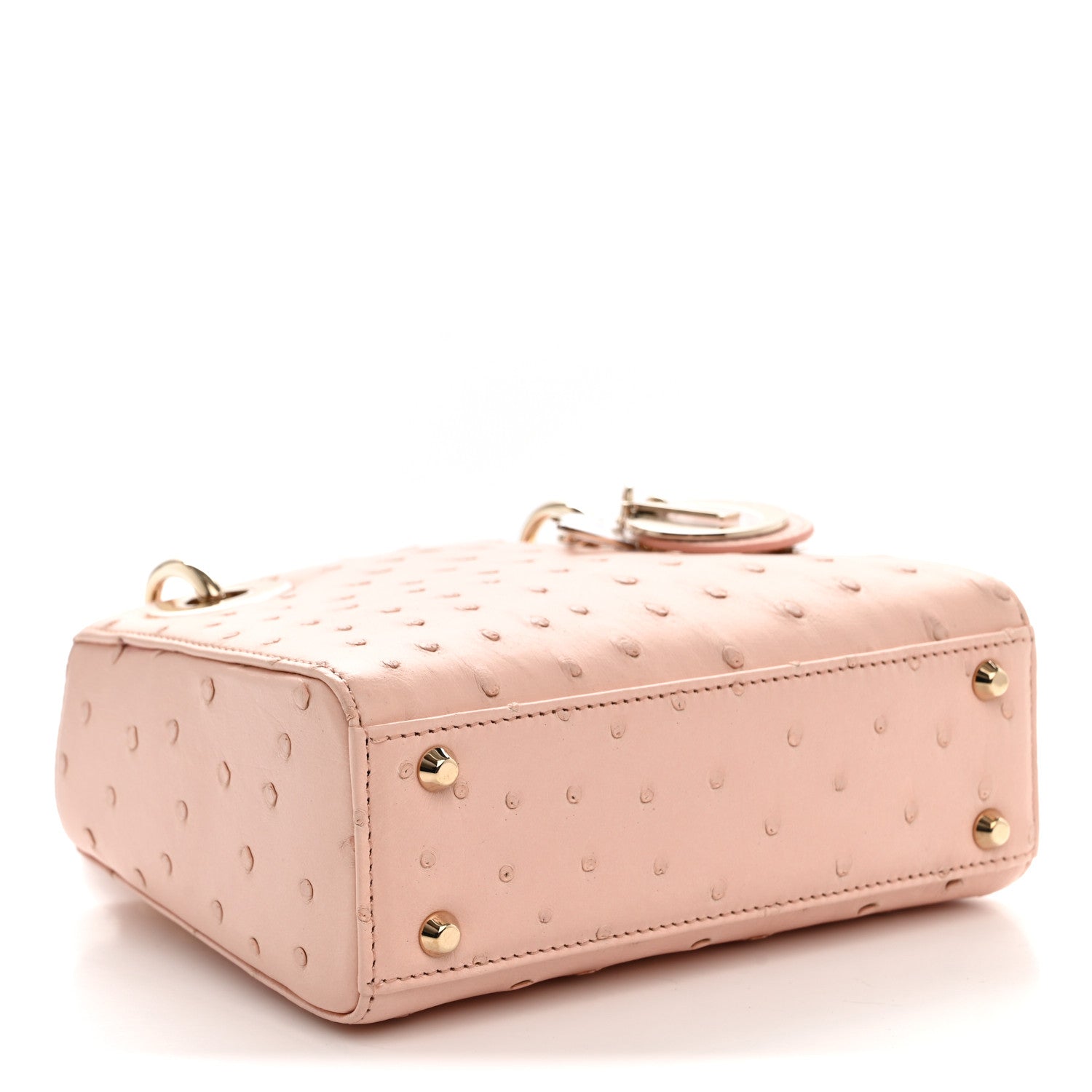Dior Ostrich Mini Lady Dior Light Pink