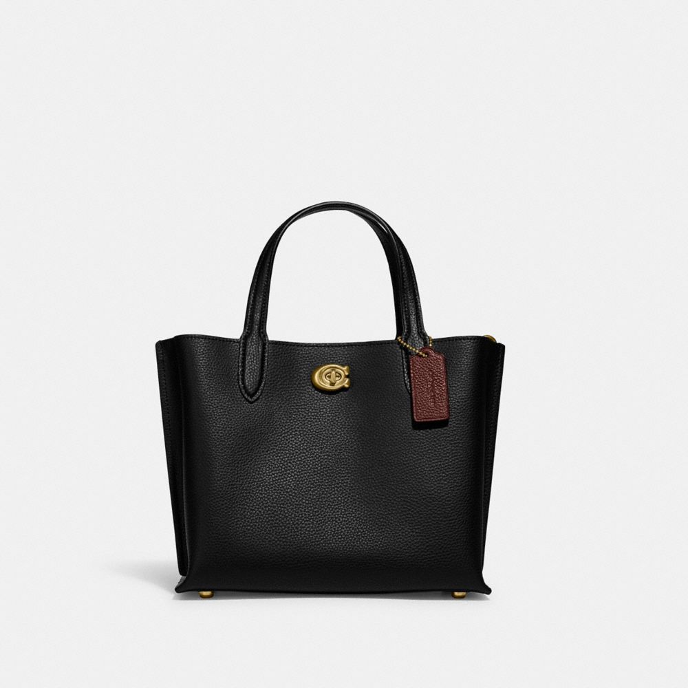 Coach Willow Tote 24 black front view