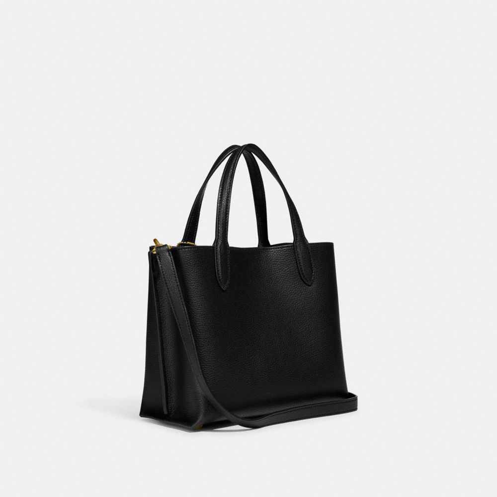 Coach Willow Tote 24 black three-quarter view