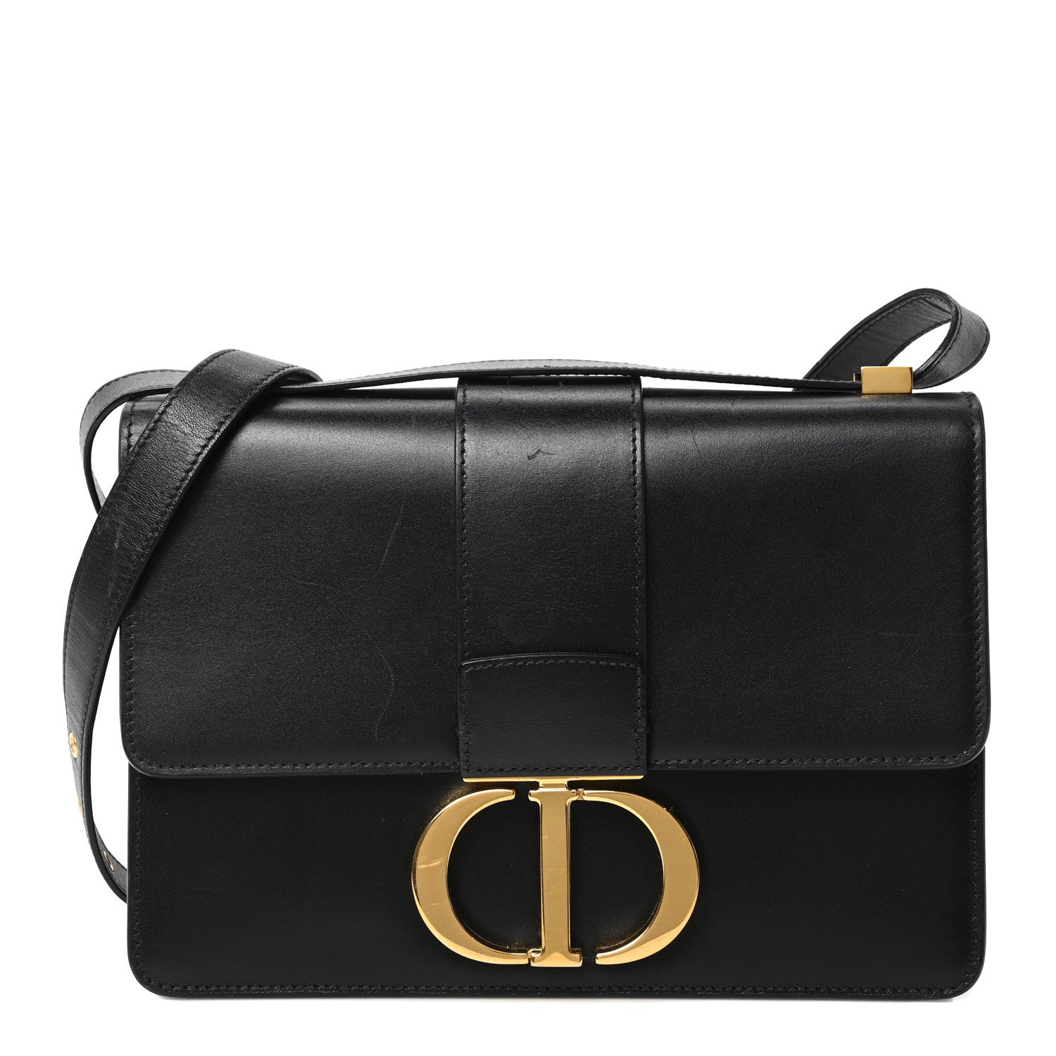 Dior Smooth Calfskin 30 Montaigne Flap Bag Black
