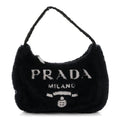 Prada Terry Cloth Mini Re-Edition 2000 Bag Black White Black White