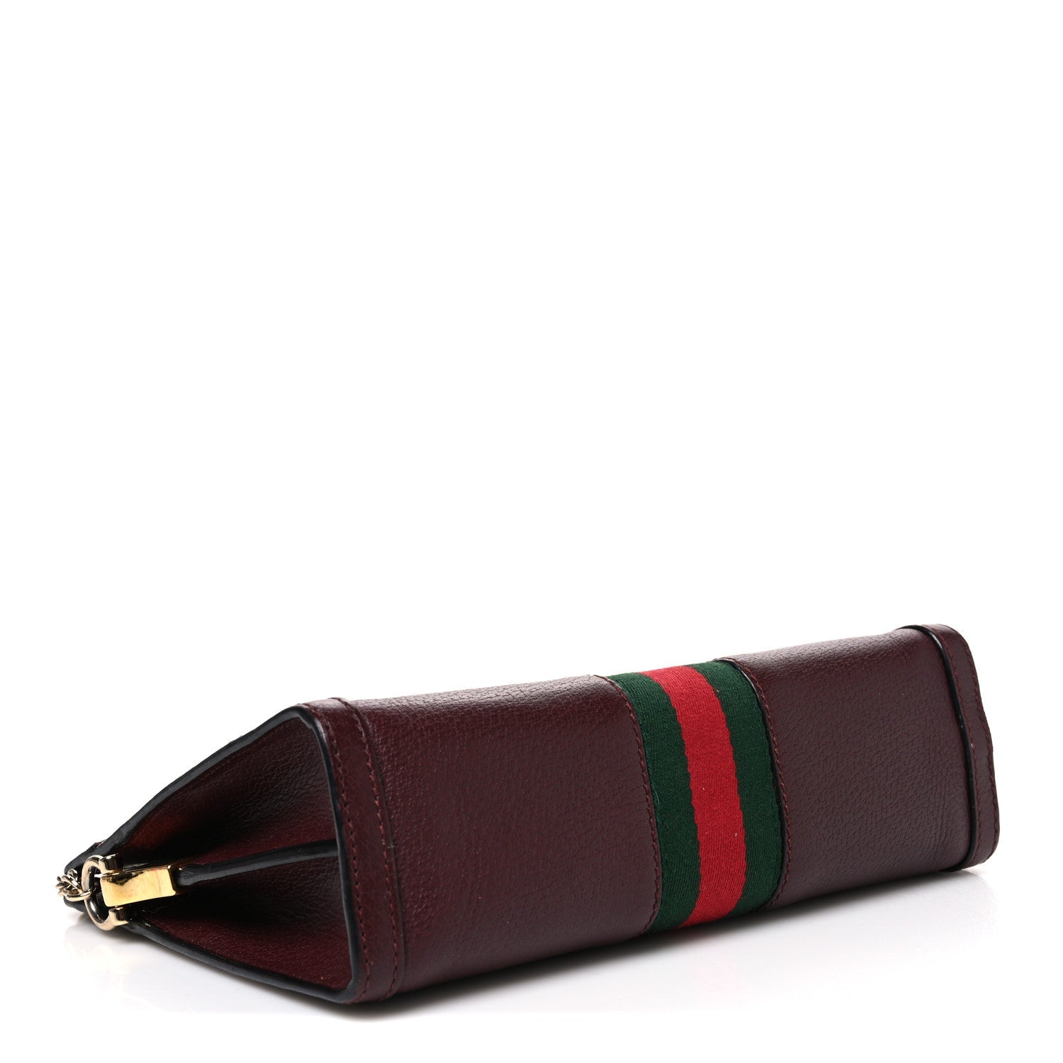 Gucci Calfskin GG Web Small Ophidia Chain Shoulder Bag Vintage Bordeaux