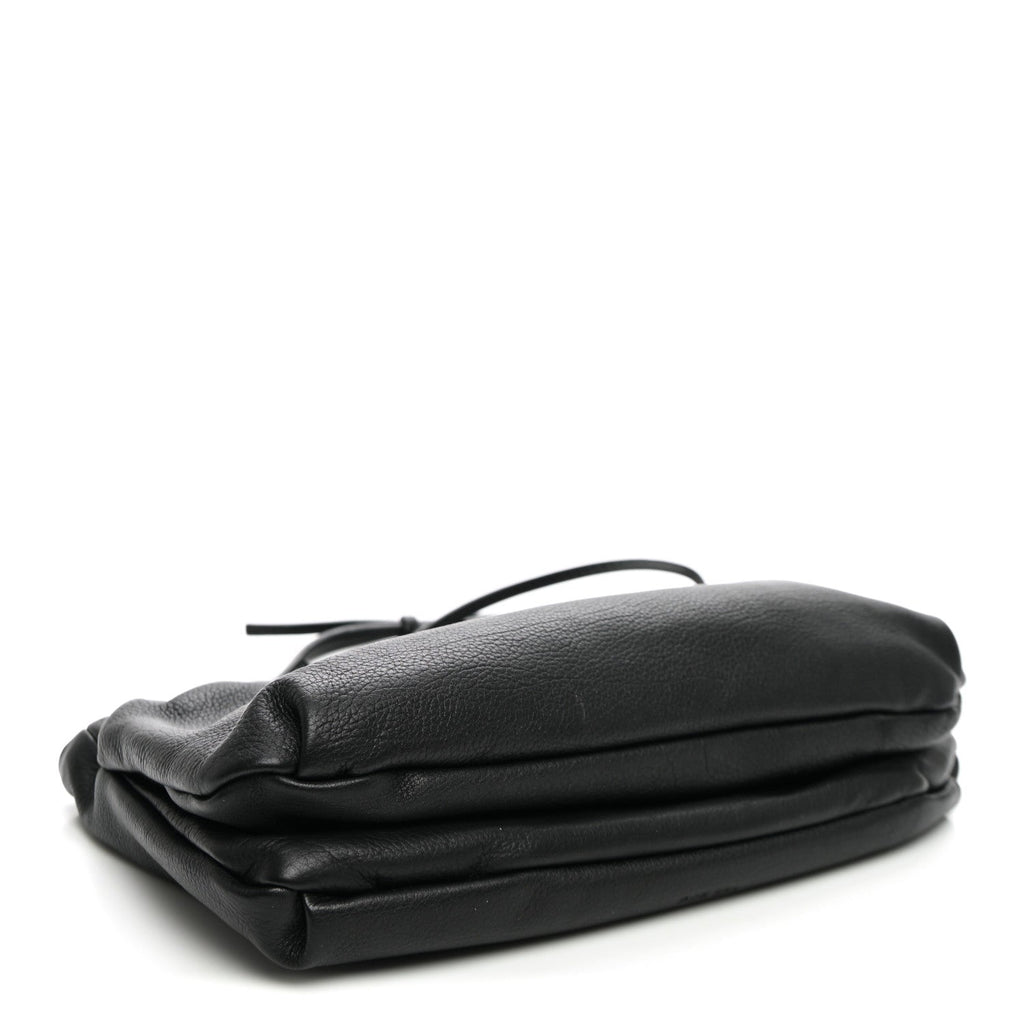 The Row Grained Calfskin Bourse Clutch Black