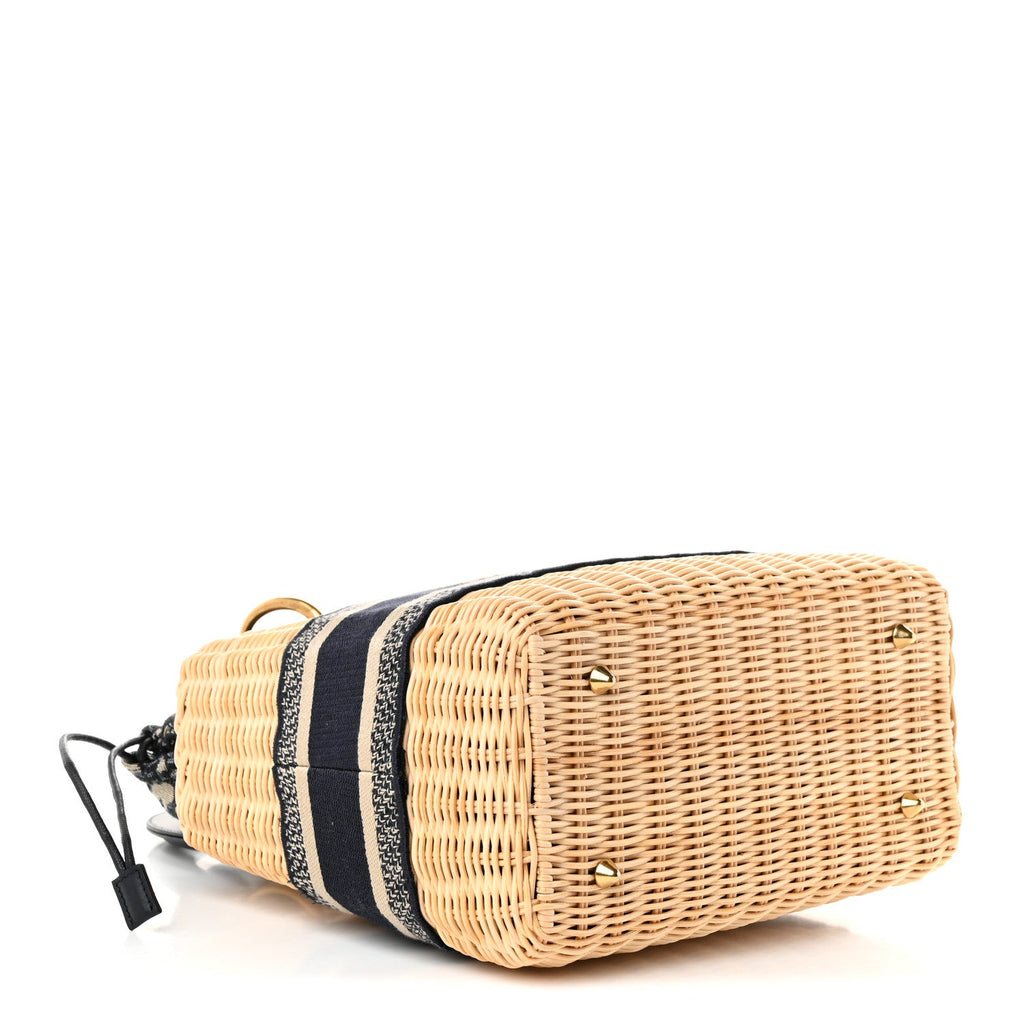 Dior Wicker Oblique Medium Lady Dior Bag Blue