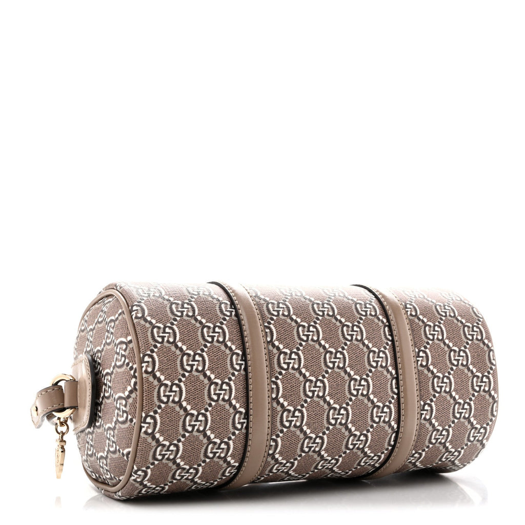 Gucci GG Shadow Monogram Top Handle Bowler Bag Rocky Ebony Grey White Rocky