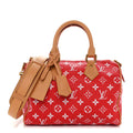 Louis Vuitton Soft Calfskin Monogram Speedy P9 Bandouliere 25 Red
