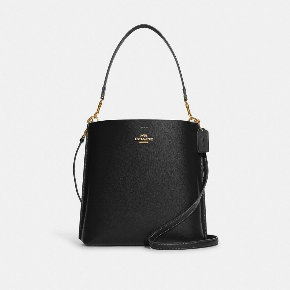 Coach Mollie Bucket Bag black front view