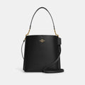 Coach Mollie Bucket Bag black front view