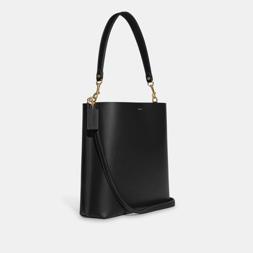 Coach Mollie Bucket Bag black three-quarter view
