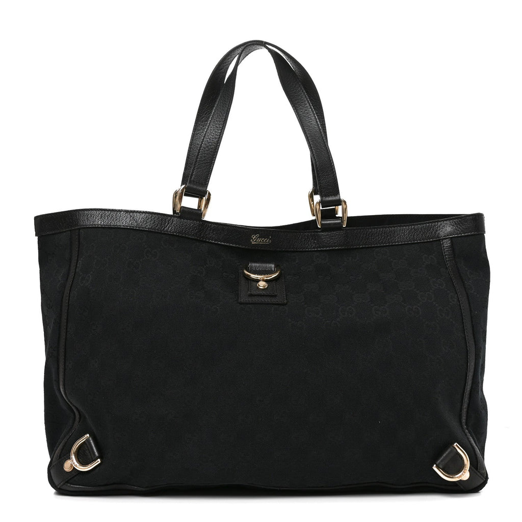 Gucci Monogram Large Abbey Tote Black