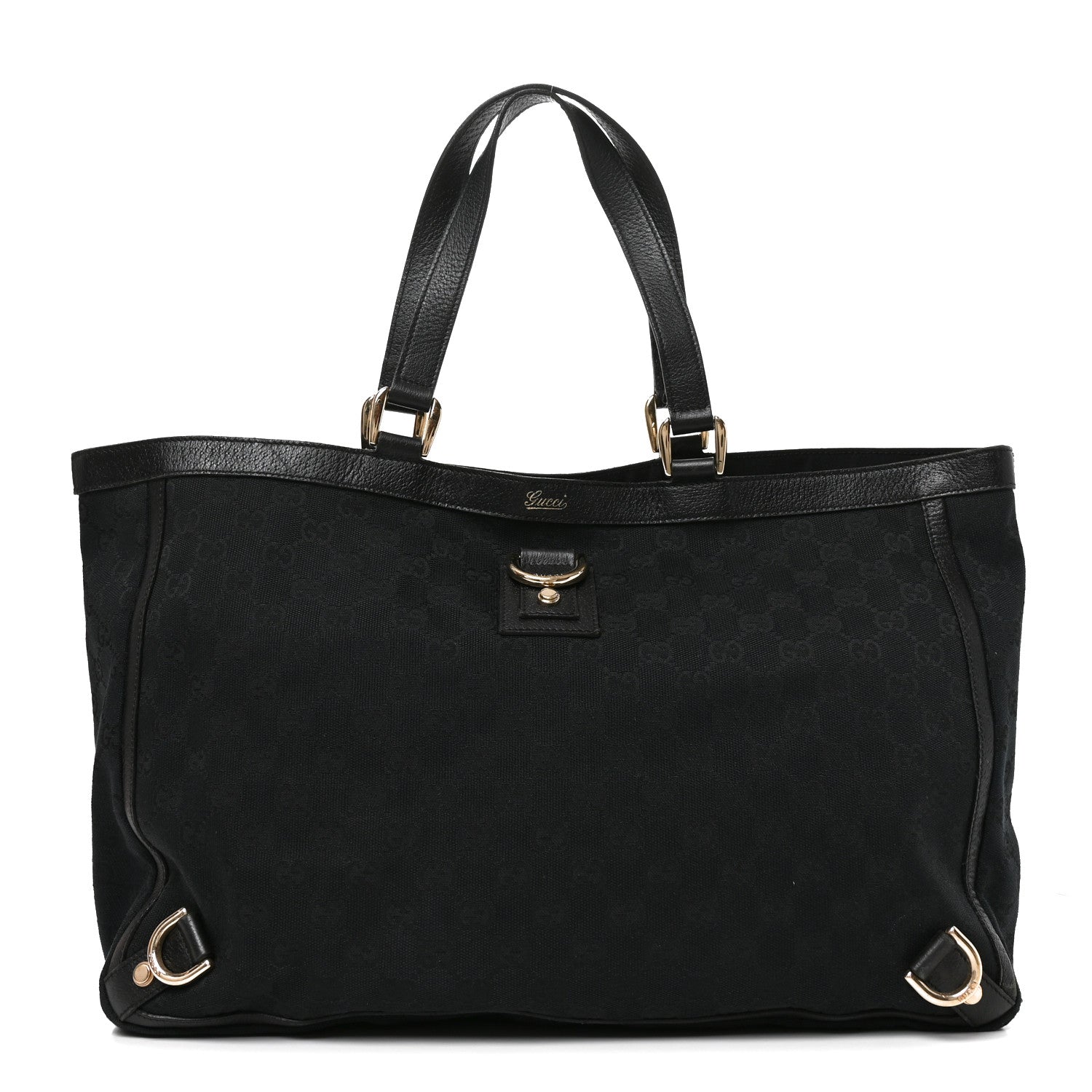 Gucci Monogram Large Abbey Tote Black