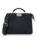 Fendi Mini Peekaboo I SEE U Satchel Blue Dark Brown front view