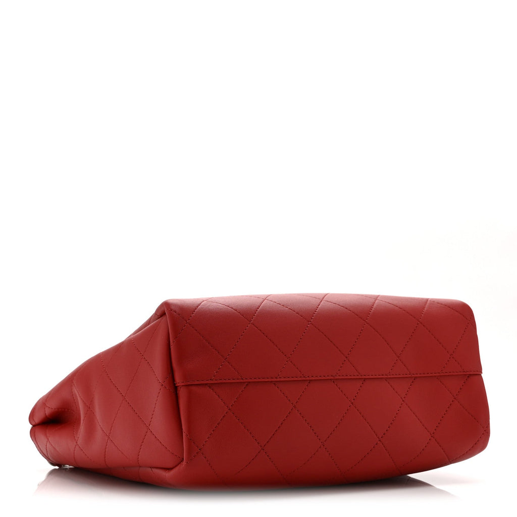 Chanel Bullskin Stitched Medium Shopping Bag Red