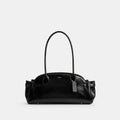 Coach Empire Carryall 34 black glazed leather front view