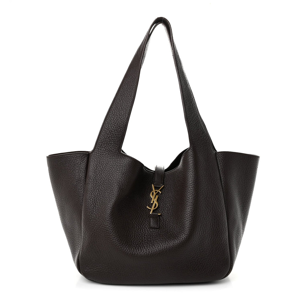 Saint Laurent Grained Deerskin Bea Tote Sweet Chocolate