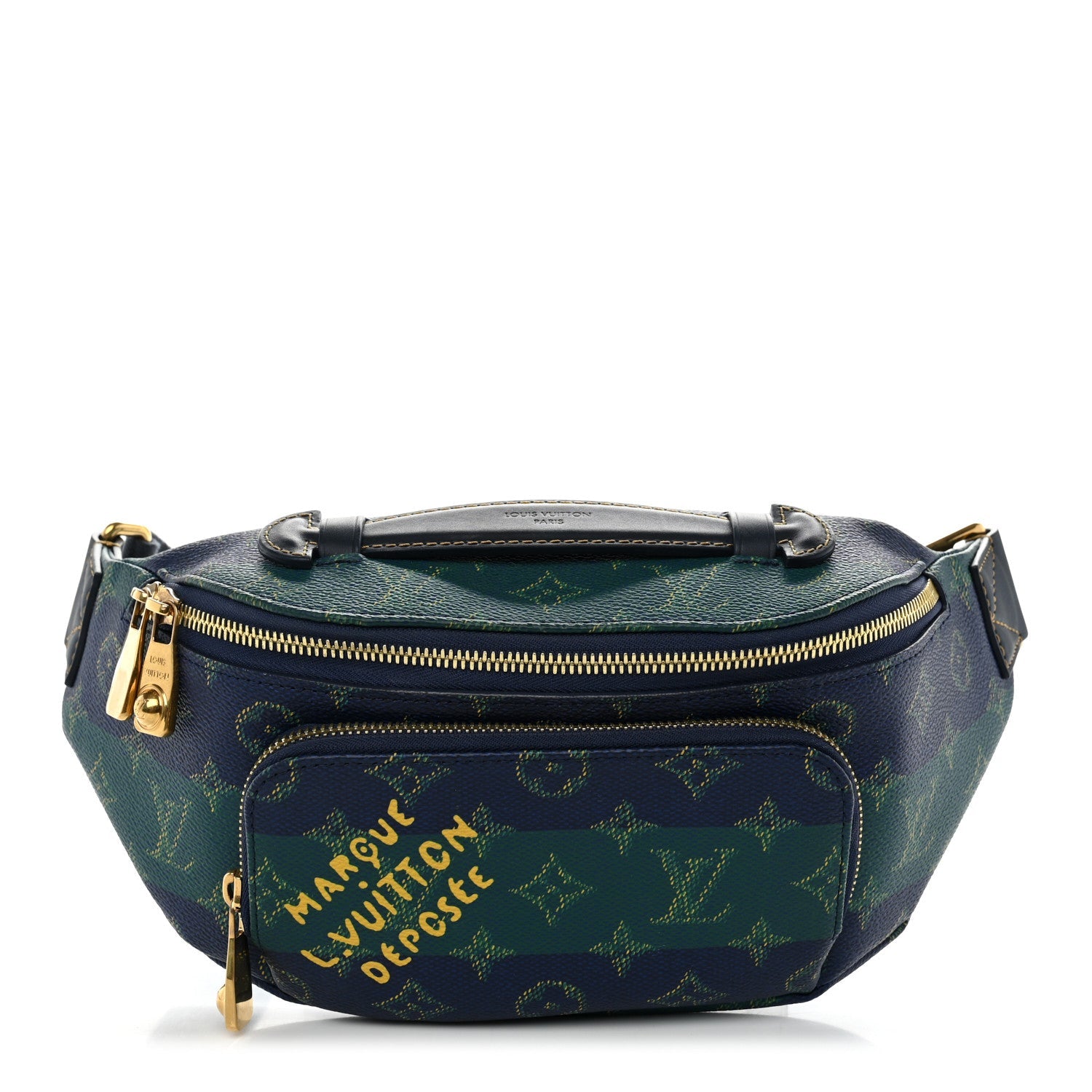 Louis Vuitton Monogram Heritage Rush Bumbag Blue Stripes