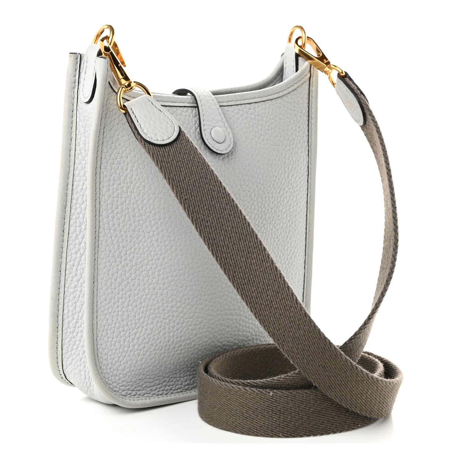 Hermès Taurillon Clemence Evelyne TPM Bleu Pale Gris Etain
