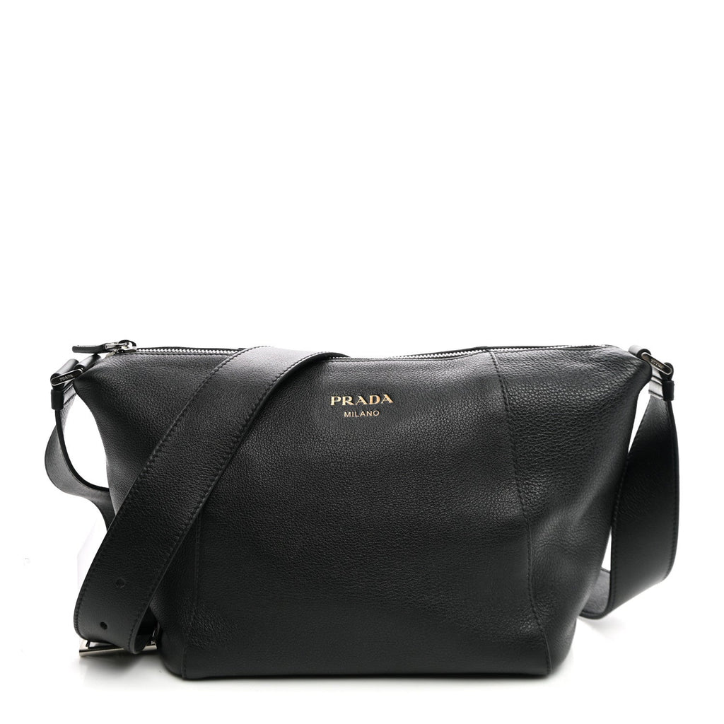 Prada Vitello Daino Messenger Bag Black