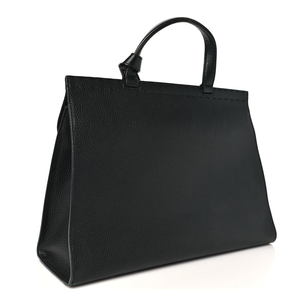 Gucci Calfskin Medium GG Marmont Top Handle Bag Black